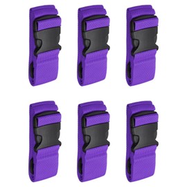HARFINGTON 6pcs Luggage Straps Adjustable Buckle Luggage Connector Straps Nylon Suitcase Belt Strap Luggage Connect Attachment Accessories for Luggage Wraps Suitcases and Bags, Purple