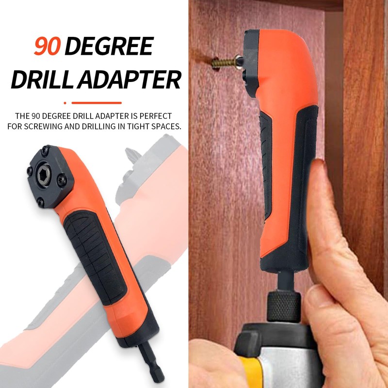 90 Degree Drill Adapter, Right Angle Drill Attachment, ABS Handle