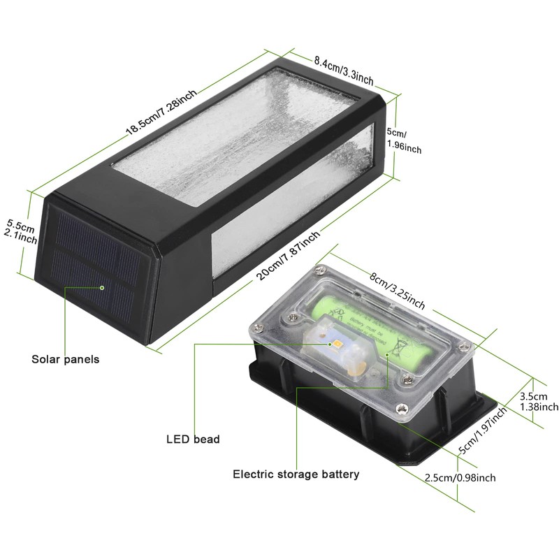 GOODFOEVER 4 Pack Solar Light Replacement Top for Outdoor Fence