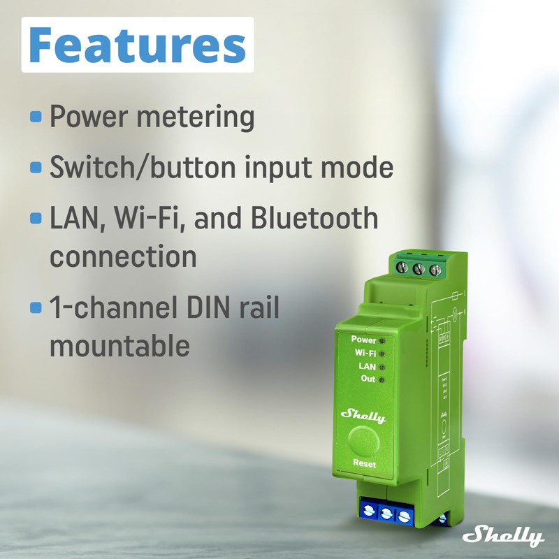 Shelly Pro Dimmer 1PM | Wi-Fi, LAN & Bluetooth 1-Channel