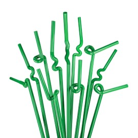 Tall Extra Flexible Bendy Plastic Drinking Straws - Extends to Nearly 13 Inches (250, Green)