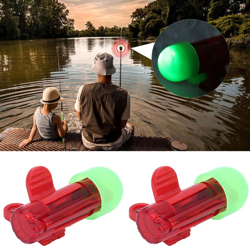 2 Sets Night Fishing Sensor Light Pole Alarm LED Signal