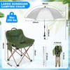 Burbell 2 Set Beach Chair with Umbrella Foldable Camping Chair