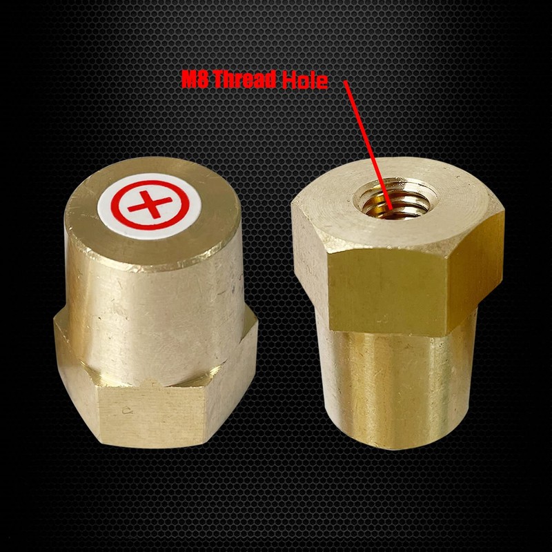 Ampper M8 Thread Female Brass Battery Terminal Post Adapter Battery