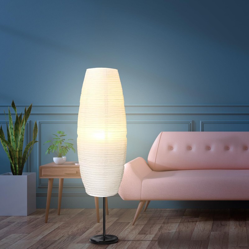 Fenteer Rice Paper Floor Lamp Shade Simple Floor Lampshade Foldable