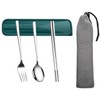 Portable Travel Flatware,Fork Spoon Chopsticks Set with Case for Camping