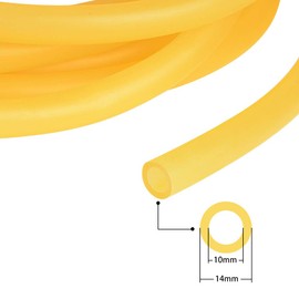 stonylab Rubber Tubing, Pure Latex Amber Tubing Natural Rubber Tube with 14 mm OD 10 mm ID Highly Elastic and Strong, 10 Meter