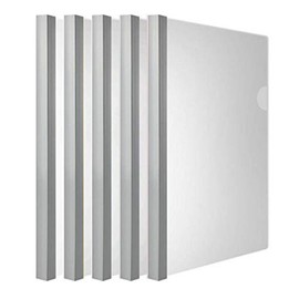 Clear Report Covers with Solid Color 14mm Sliding Bar (18C, 100-sheet Capacity), Transparent Resume Presentation File Folders Organizer Binder, for Letter/A4 Size Paper, 20 Pcs, Solid White