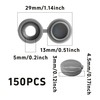 Runseaway 150Pcs Grey Plastic Screw Covers, Hinged Screw Cover Caps,