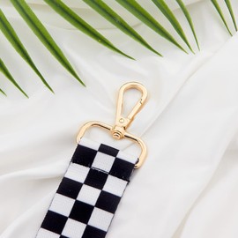 TANOSII Wide Purse Strap Adjustable Replacement Shoulder Crossbody Strap Handbag Strap Black White Grid