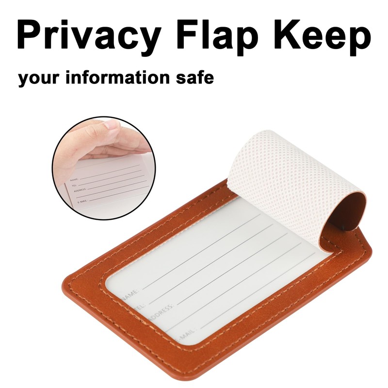 3 Pack Luggage Tags,Anyos Premium PU Travel Bag Labels Suitcase