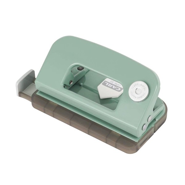 Carl DPN-35-U Office Punch, Small Hole Punch, 2 Holes, 10 Pieces, Light Green