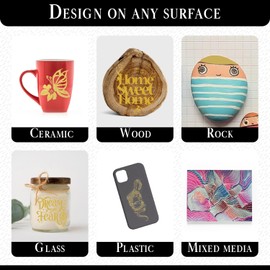 Pinturale Arts 2 Gold Acrylic Paint Pen | Set 2 Gold Paint Markers | Dual Tip (Fine 0,7mm and Medium 3mm) | For Black Paper, Ceramics, Rock Painting, Glass, Wood, Metal