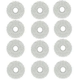 CGYGP 12 Pack Washable Mopping Pads Compatible with Dreame L10s /Dreame L10/Dreame L20 /Dreame L30/Dreame X30/ ECOVACS DEEBOT X2 Omni/ T20 Omni/ T10 Omni/ X1 Omni/Roborock Q Revo Robot Vacuum, Grey