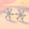 Snowflake Earrings for Women Winter Snowflake Stud Earrings (Silvery, One