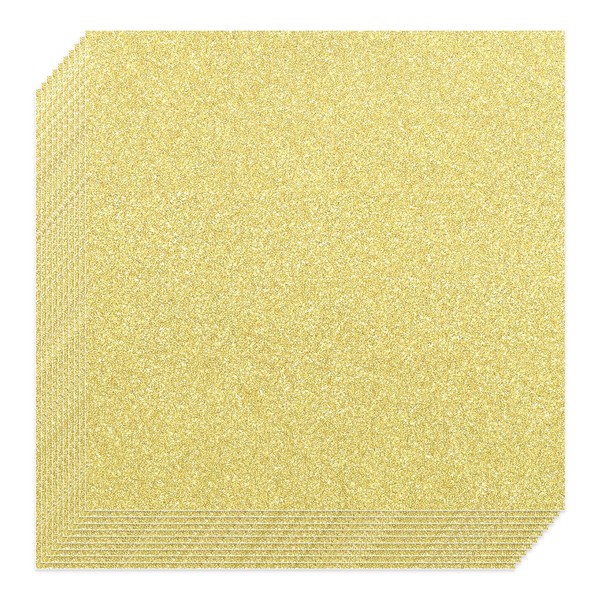 20 Pcs Gold Glitter Cardstock, 12" x 12" Cardstock Paper,Square