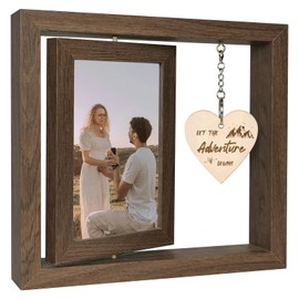 Let the Adventure Begins Wood Photo Frame Wedding Engagement Gifts for Newly Engaged Couples Presents - Display Two 15x10 CM