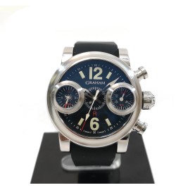 Chronotiempo Curved Black Silicone Watch Band Strap 22mm For Graham Swordfish