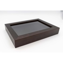 Dark Brown 13x13 Wood Shadow Box Display Frame with Black Acid-Free Backing UV Acrylic & Hanging Hardware - with 3/4" Usable Depth - Makes Great T Shirt Display Frame Shadowbox