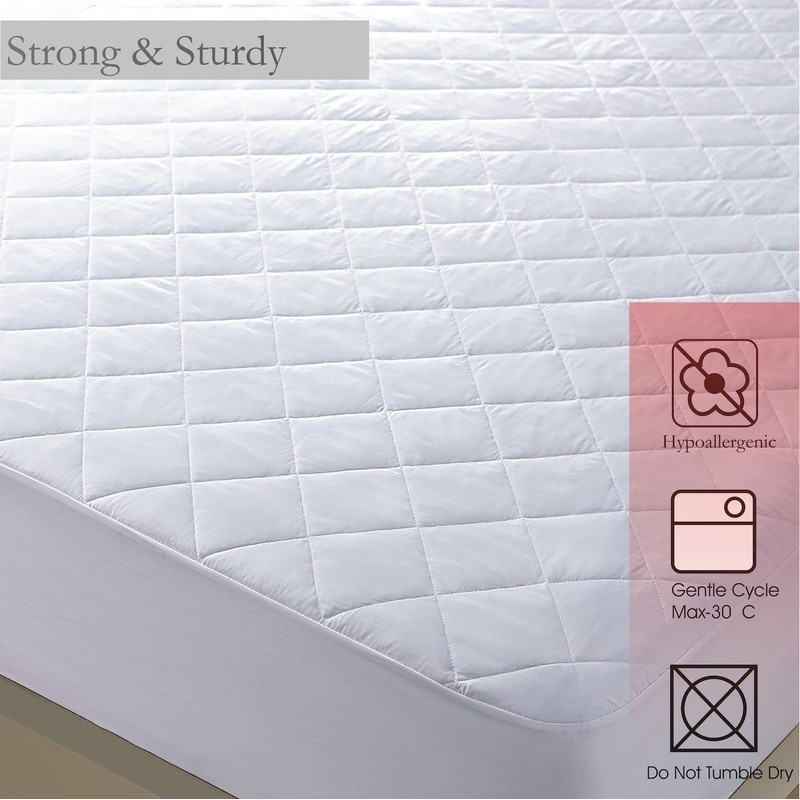 Bronwen Mathews Quilted Mattress Protector Single 90x190 cm Deep Fitted
