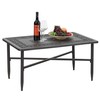 PHI VILLA Outdoor Patio Cast Aluminum 38.6"x23" Rectangular Coffee Table