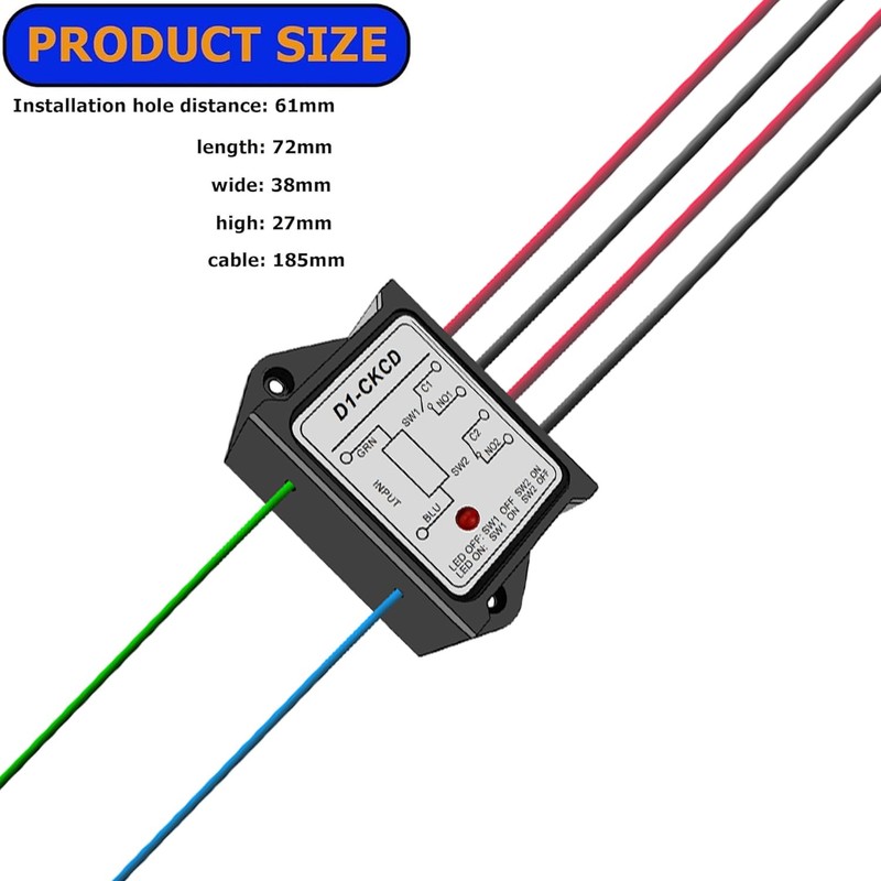 URANT 1NO 1NC 8 Ampere Power Relay Module,12V AC/DC Power