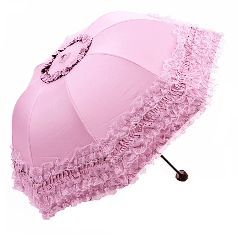 Honeystore Princess Lace Ultraviolet-Proof Folding Umbrella Anti-uv Dome Parasol Style