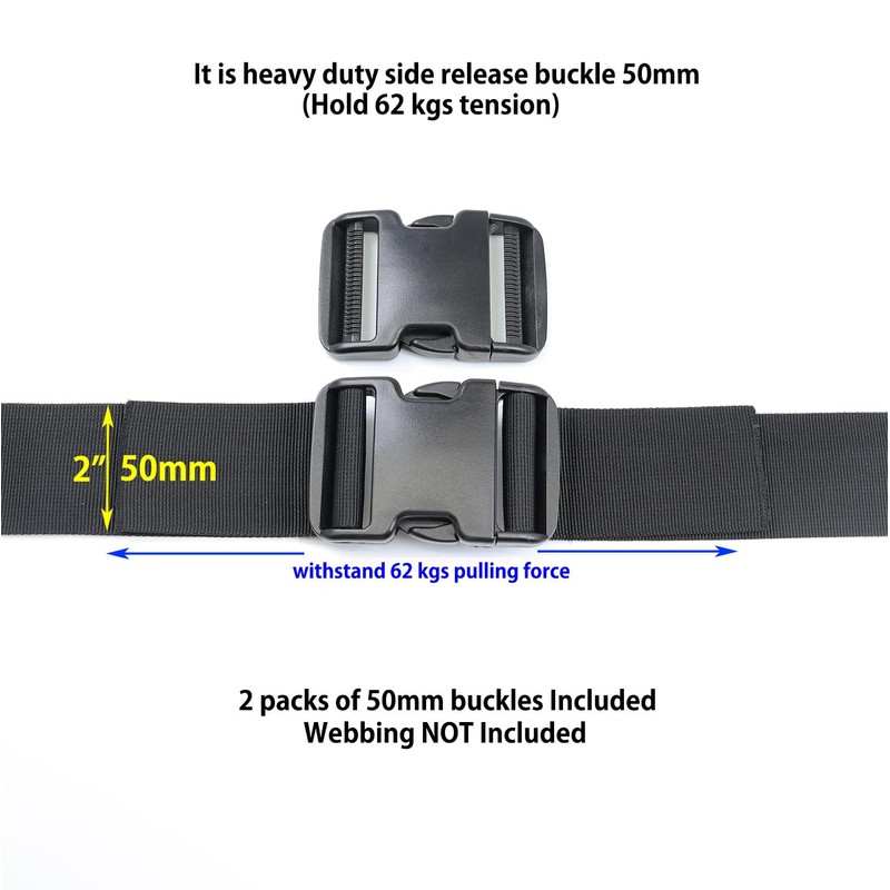 Ahijklmn Quick Side release buckles 50mm Plastic Clips Backpack Replacement