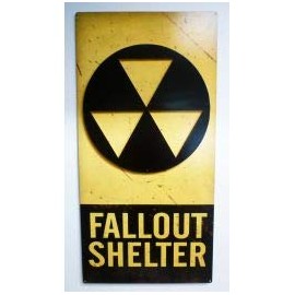 3-D Fallout Shelter Vintage Sign 16X24