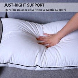 HYVIF White Down Pillow - Luxury Down Pillows King Size - High Fill Power 100% Cotton Shell - Soft and Support Down Bed Pillow - Pack of 1 (20 x 36”)