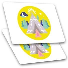 Rectangle Stickers(Set of 2) 7.5cm - Teepee Camping Tent Forest Trees Laptop Tablet Luggage Scrapbook #10746