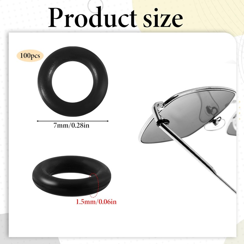 100 Pcs Anti-Slip Rings for Glasses, Silicone Eyeglass Retainers