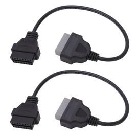 1 Pair OBD2 Diagnostic Cable 14 Pin to 16 Pin Black Portable Lightweight Diagnostic Adapter Connector for Car