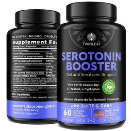 Natural Serotonin Supplement - Made in USA Manganese Serotonin & Cortisol Manager - Serotonin Booster Vitamin Supplement for Women with 5-HTP Vitamin B6 B12 GABA L Theanine L Tryptophan - 60 Capsules