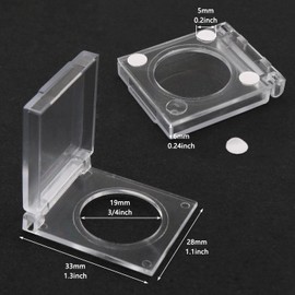 LUORNG 5PCS Transparent Plastic Light Switch Cover Protector Diamond Painting Lamp Mat Accessory Frosted Glossy Padded Switch Cover 19mm Hole Diameter with Dot Double Sided Adhesive