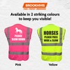 Bright Pink High Visibility Vest with White HORSE TRAINING -