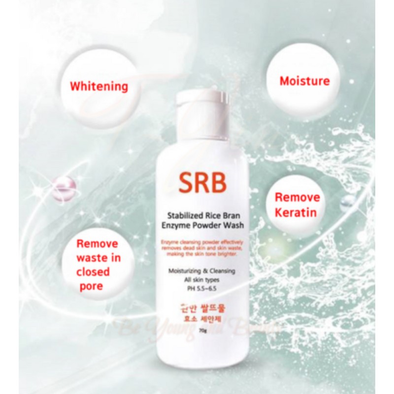 SRB Stabilized Rice Extract Bran Enzyme Powder Wash Cleansing 70g