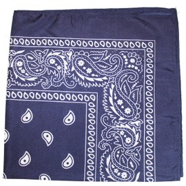 Paquete de 6 pañuelos de algodón estampado de cachemira, talla XL, 27 x 27 pulgadas, Azul marino, Talla única