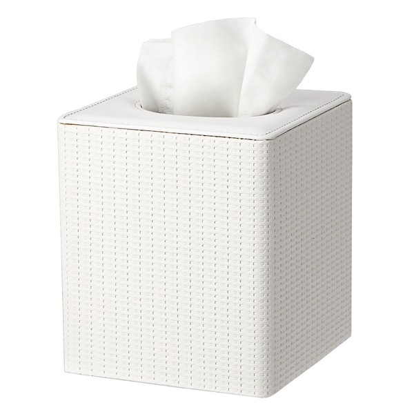 Sumnacon Square Tissue Box Cover with Magnetic Closure, PU Leather