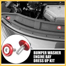 REPAIROCK 10pcs Fender Washer Bumper Washer M6 Bolts Engine Bay Dress Up Kit Aluminum Red Auto Replacement Parts
