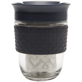 TRESSO Vaso de Viaje con Infusor para Preparar Café y Té 280 ml, Color Negro