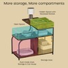 End Table with Charging Station, 3-Tier Sofa Side Table Sliding