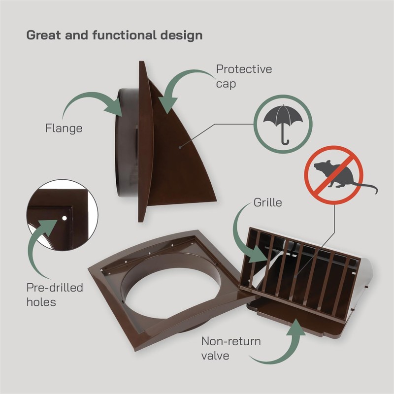Vent Systems Brown 150 mm / 6" inch Exhaust Vent