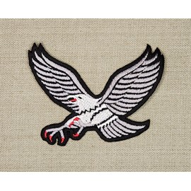 Eagle Grey Bird Sew-On / Iron-On Patch Biker Patch Size 8.1 x 6.2 cm