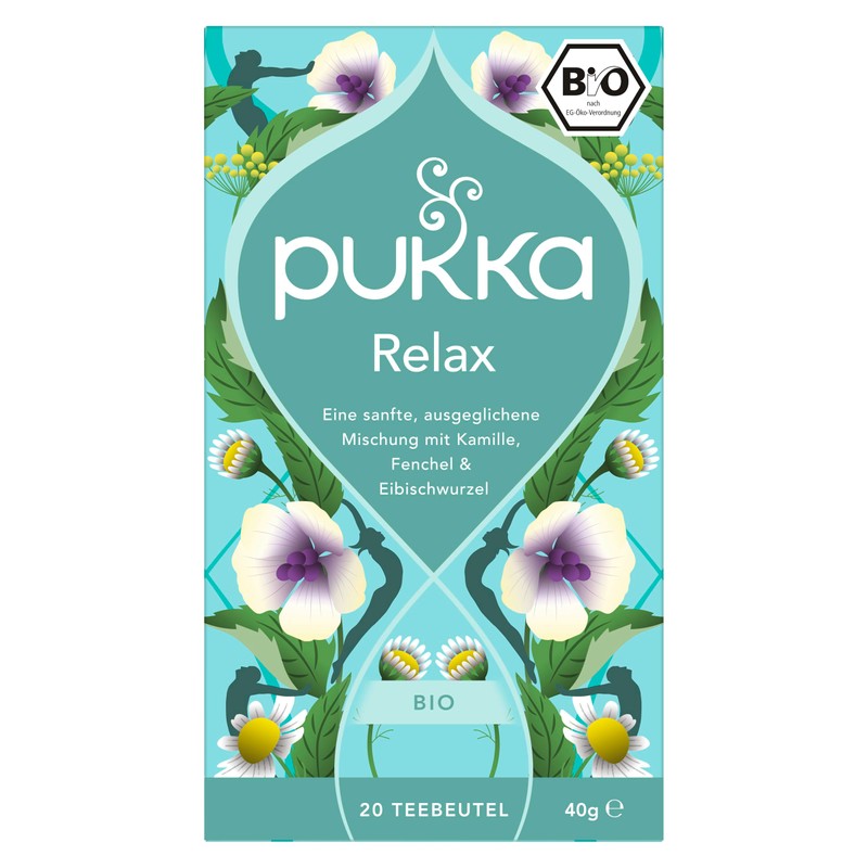 Pukka Relax, organic herbal tea, pack of 4, 80 tea