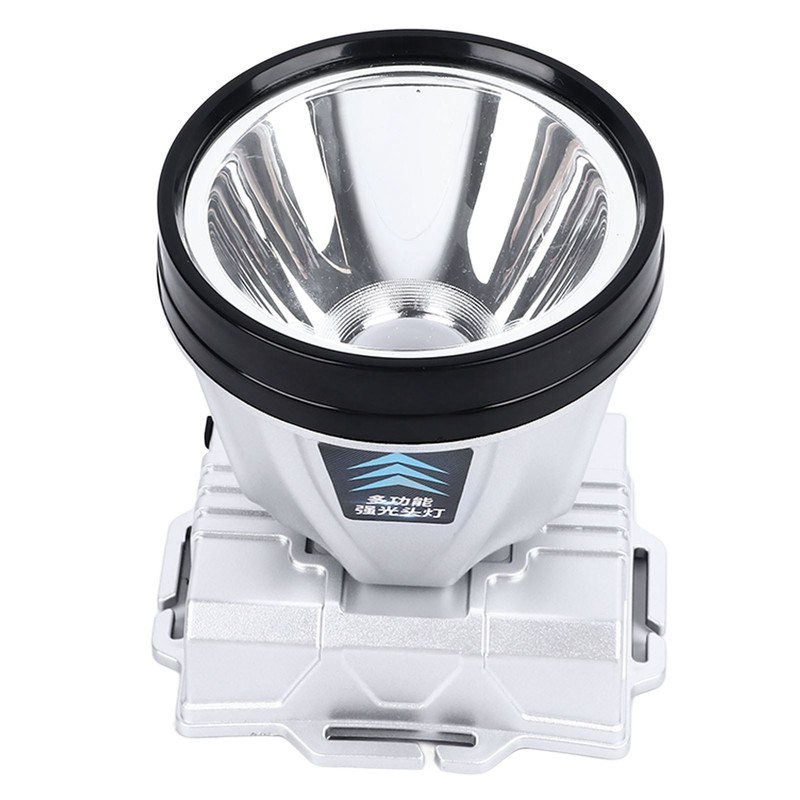 Super Bright Headlamp 90000lm Silver Rechargeable 1600mAh Battery Adjustable Headband