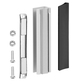 Shower Door Magnet, U-Channel Door Frame with Metal Impactor for 1/8“ 5/32” 3/16“ and 1/4” Thick Swinging Glass Shower Doors, Framed and Frameless Shower Doors, Stainless Steel U-Channel with Magnet