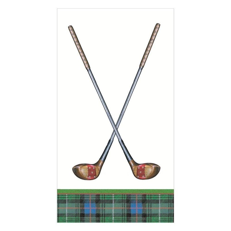 Caspari Golfing Paper Guest Towel Napkins - Two Packs of