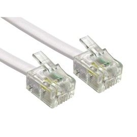 Alida Systems ® 5m ADSL Cable - Premium Quality/Gold Plated Contact Pins/High Speed Internet Broadband/Router or Modem to RJ11 Phone Socket or Microfilter/White