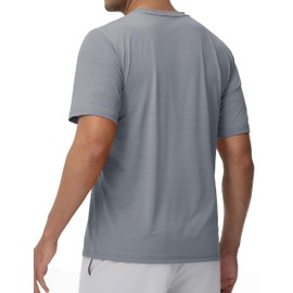 TACVASEN Men's Lightweight Athletic Tops Moisture Wicking Running Shirts Breathable Workout Tee for Gym Sport Light Gray 2XL